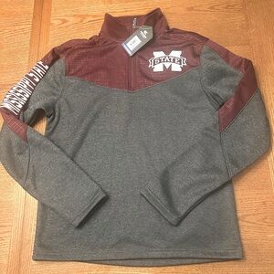 BNWT Colosseum Own the Stands Men’s Mississippi State 1/4 zip Sweatshirt size S